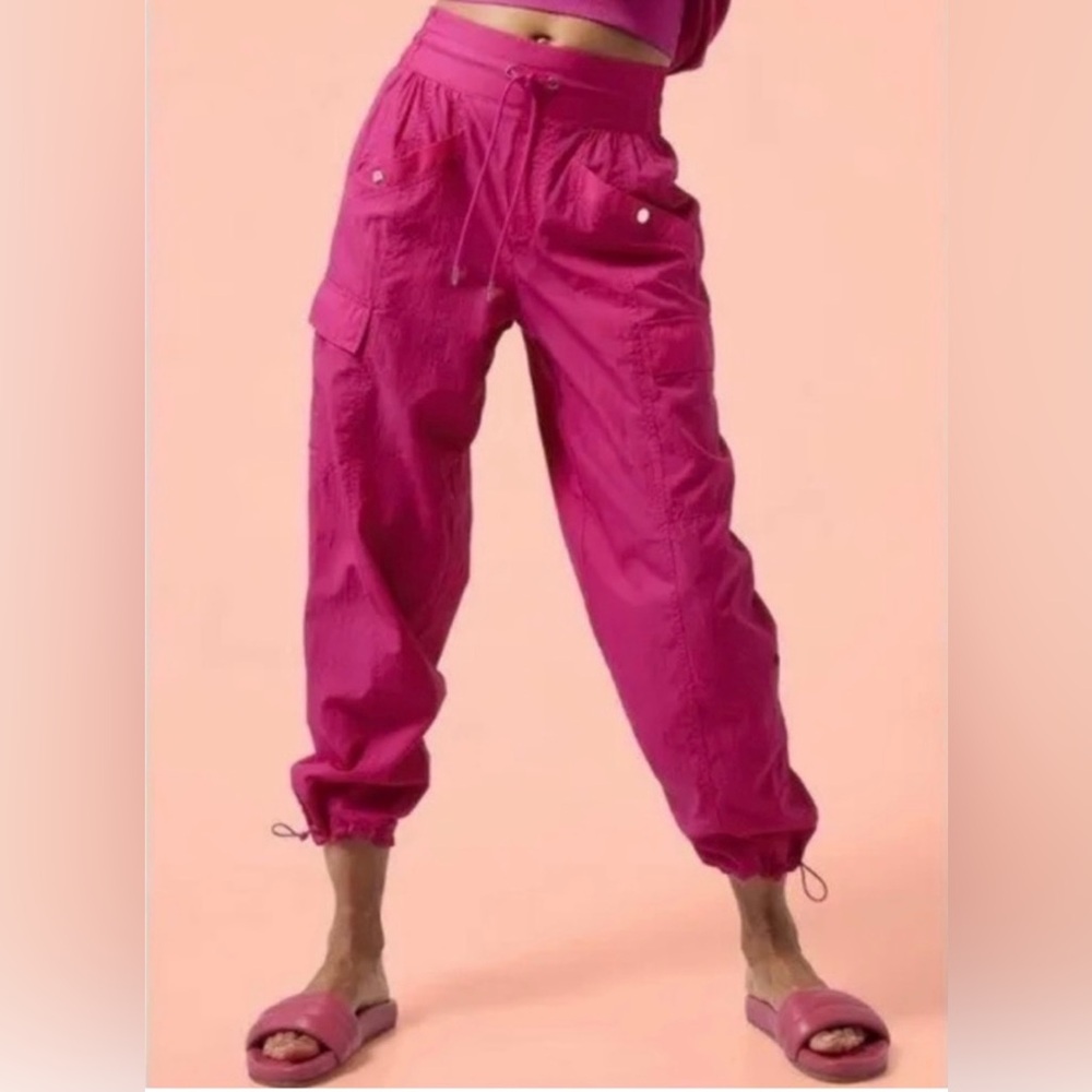 ATHLETA X ALICIA KEYS women’s high waist utility pants magenta pink 16 lined